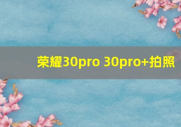 荣耀30pro 30pro+拍照